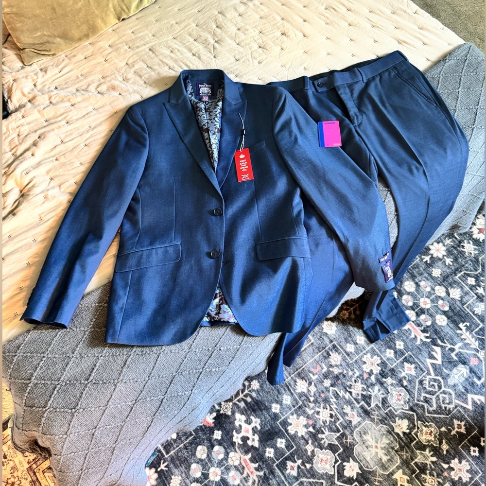 Savile Row Co. 2-Piece Blue Suit | Blazer 38R / Pants 32W | NWT